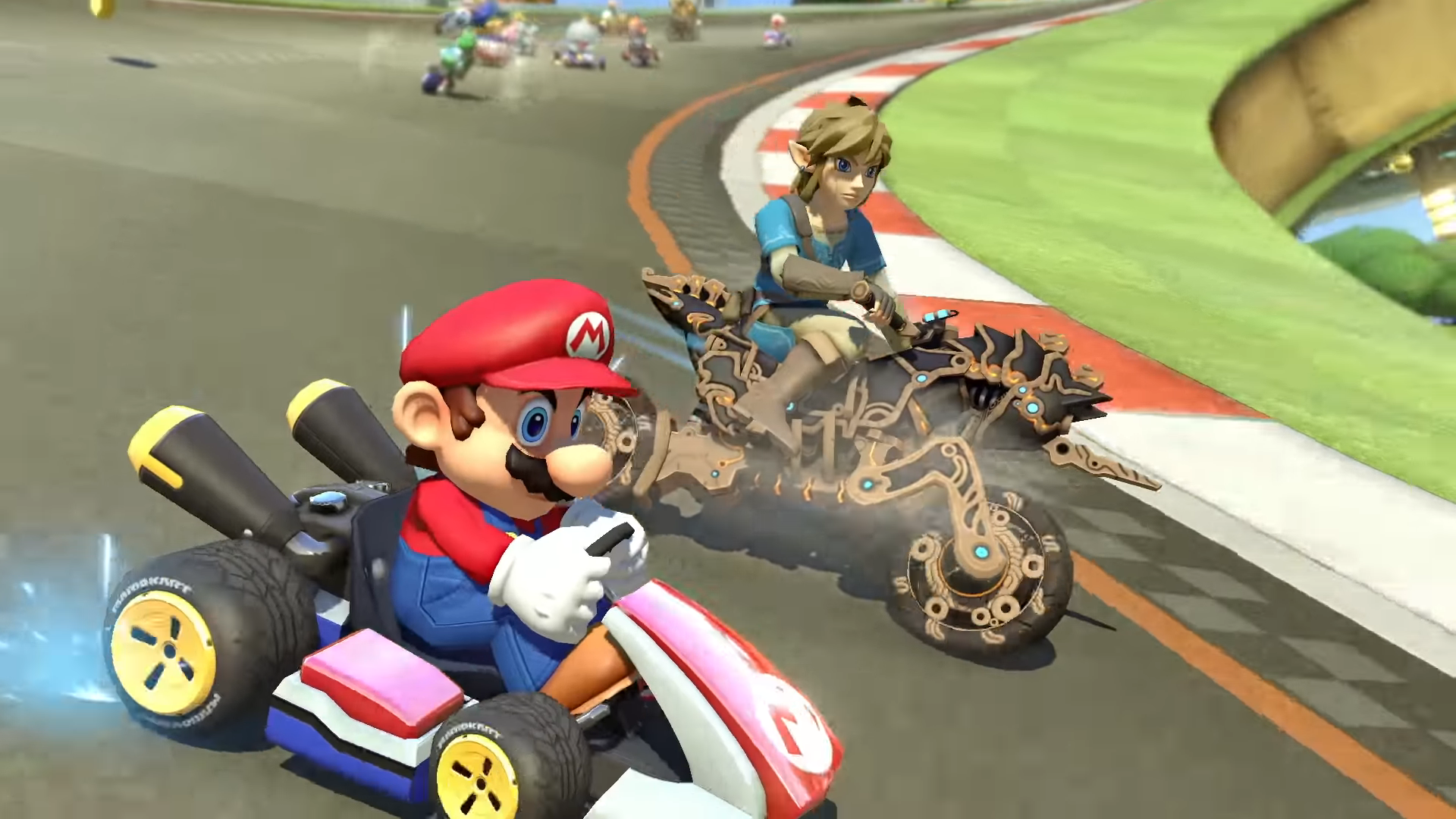 Mario kart 8 deluxe. Марио карт 8 Делюкс линк. Mario Kart 8 link. Mario Kart Deluxe 2004. Mario Kart 8 Deluxe кадры.